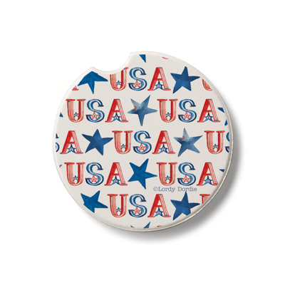 USA Repeat Single Absorbent Stone Car Coaster
