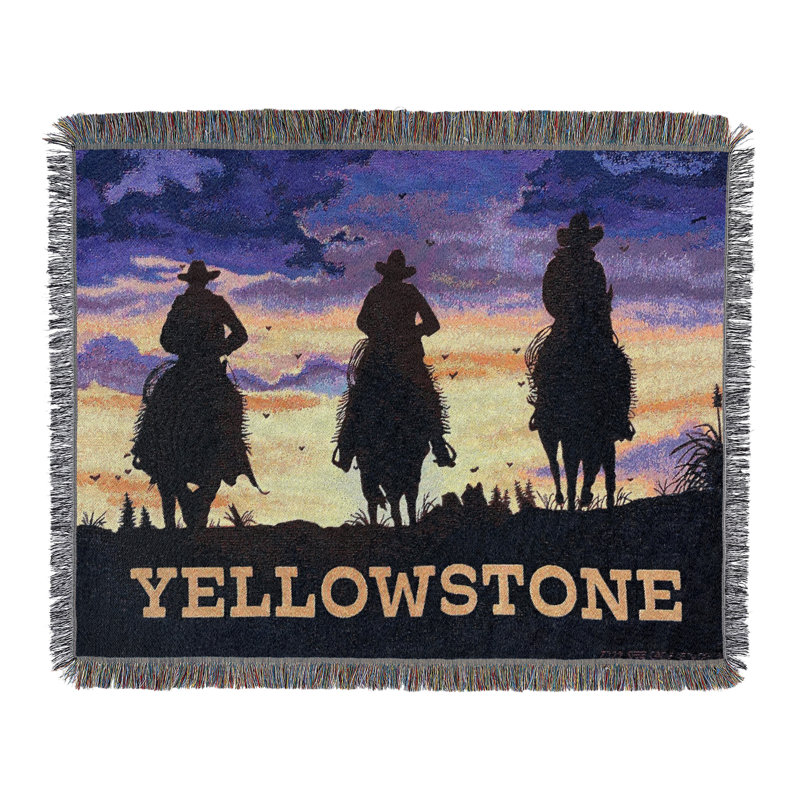 Paramount Yellowstone Throw Blanket, Giddy Up Western Ranch Decor, 48x60 Inches
