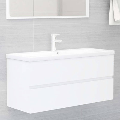 Ebern Designs Audreyonna 1000mm L x 385mm W Ceramic Rectangular Sink with Tap and Overflow