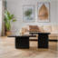 Ensemble de tables basses carrées de style rétro avec finition grain de bois, pour le salon, le bureau et la salle à manger, noir (ensemble de 2)-989704356