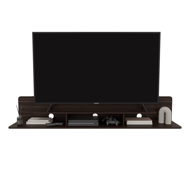 Marquis Floating TV Stand with Open Shelves, Modern Media Console for Living Room or Entertainment Area