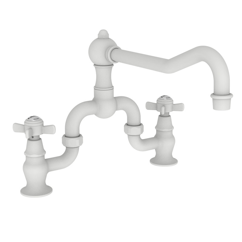 Fairfield Kitchen Bridge Faucet, Matte White