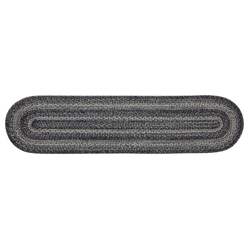  Round Geometric Jute Table Runner, 48" L x 12" W