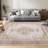 Washable Floral Area Rug – Vintage Boho Carpet, Non-Slip Backing, Low Pile, for Bedroom, Living Room, Dining Room, Office (Beige)-215567745