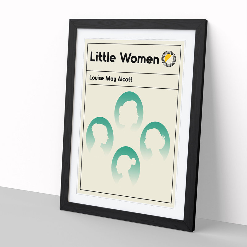 Book Cover Little Women Louise May Alcott - Picture Frame Graphic Art, Black, 90cm H x 65cm W x 2cm D