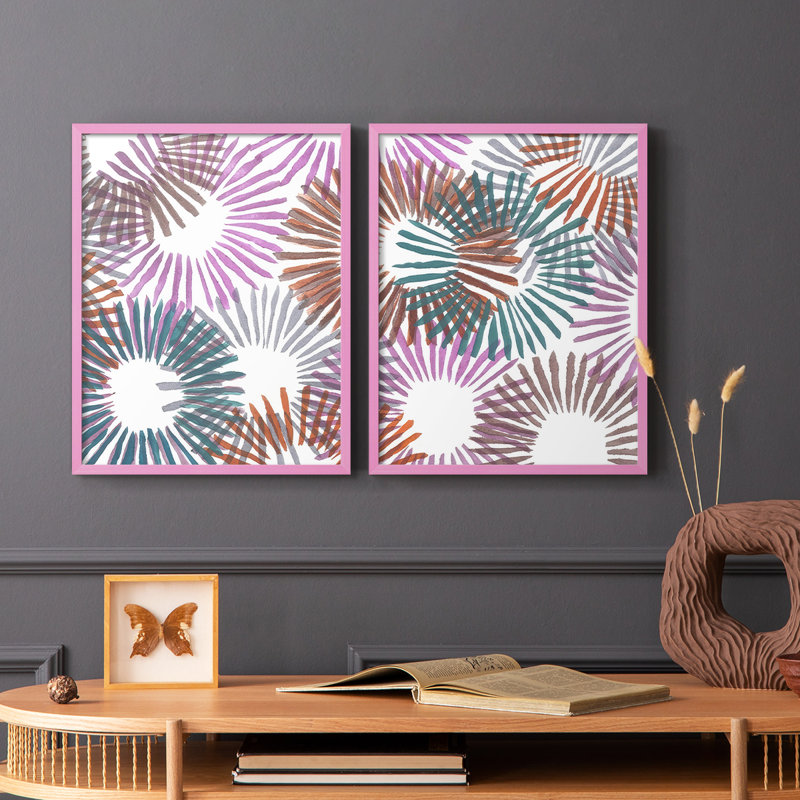 Starburst I-Premium Framed Print -Ready to Hang - No Nails Required - No Nails Required, 15" H x 24" W, Pink