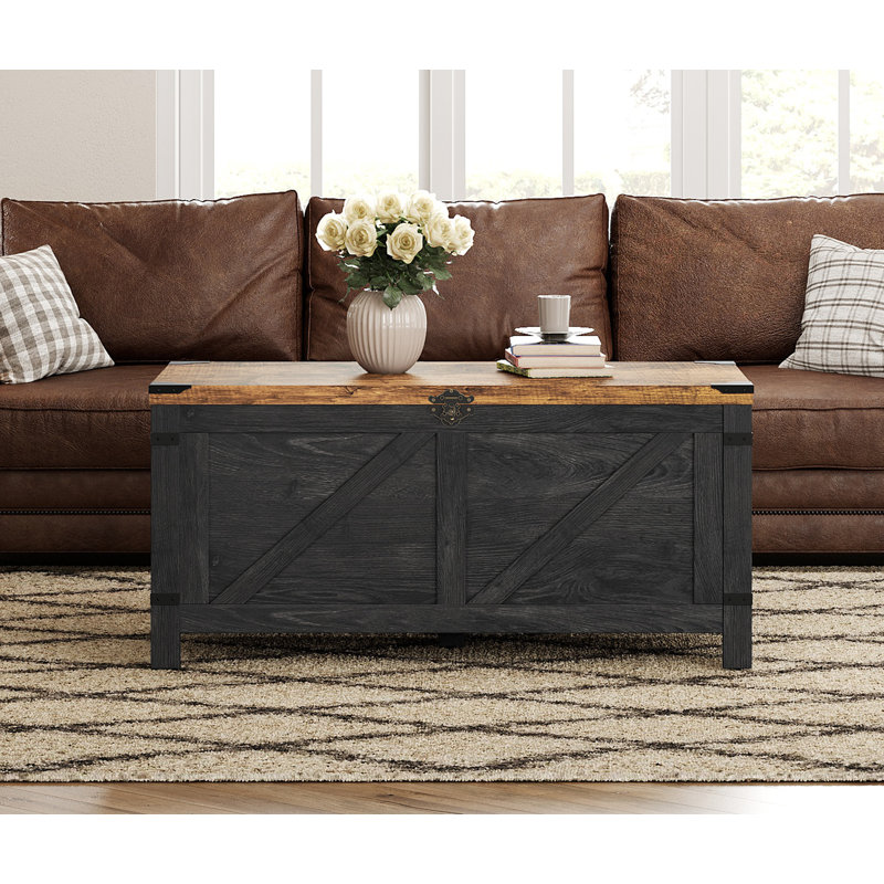 Vita Coffee Table, Brown Top/Black Base