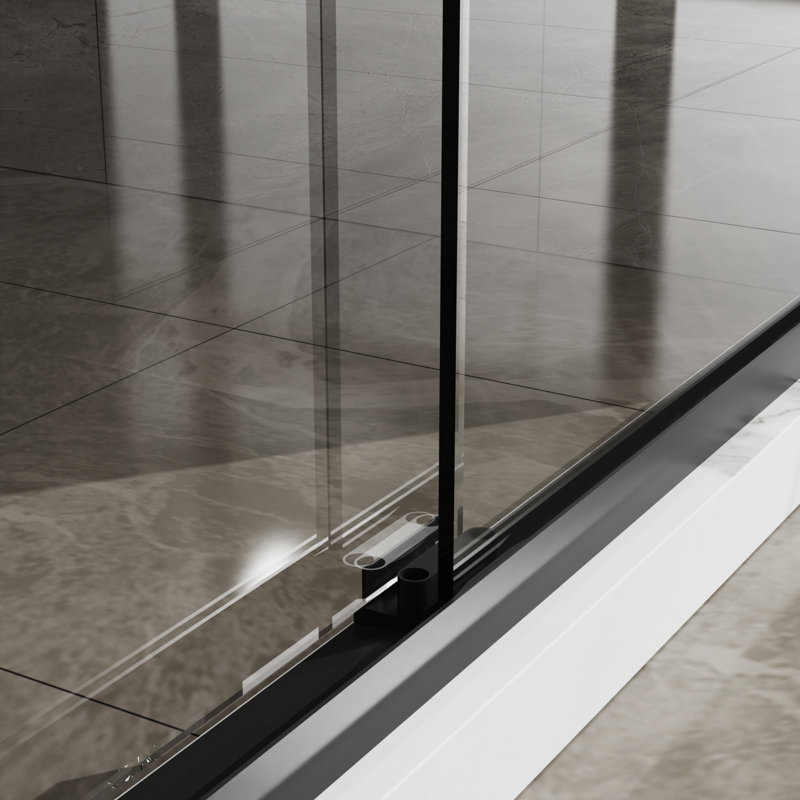 Verre trempé noir mat de style moderne pour une expérience de douche spacieuse et sécuritaire