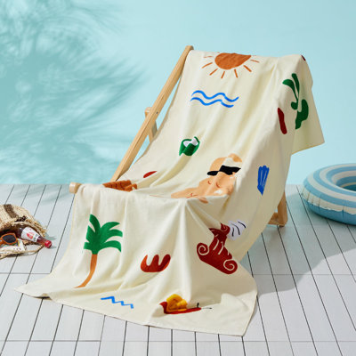 Bedsure U Series 100% Cotton Beach Towel