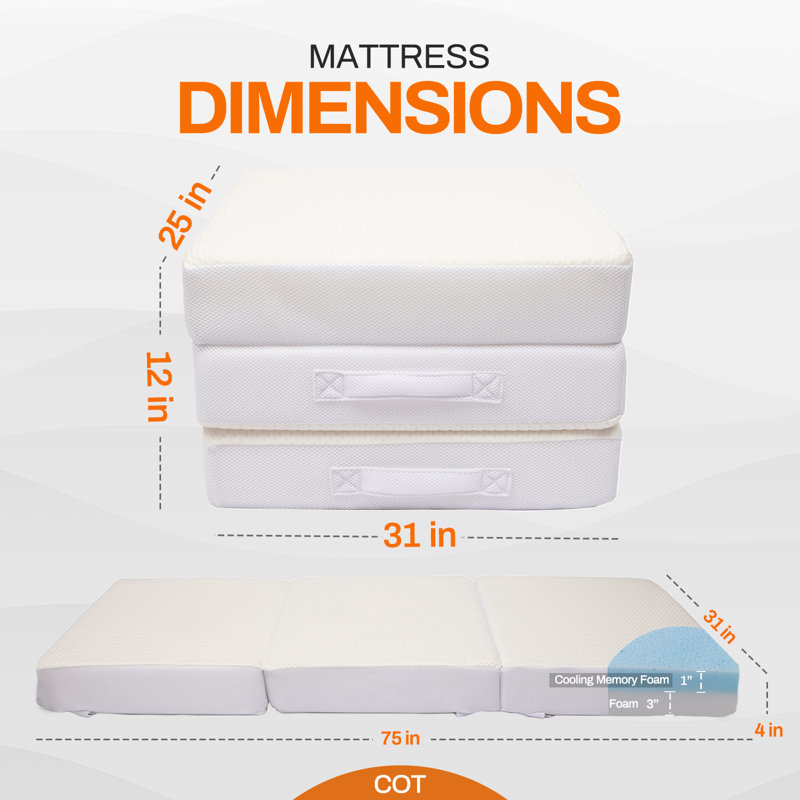 Matelas de futon pour lit de bébé 4 po Beneccio