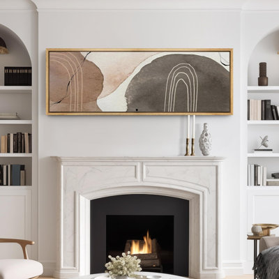Mid Century Shape " Abstract Curves Modern Earth Tone Modern Art Calm Warm Extra Large Artwork Pictures "