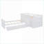 Lit simple en bois de pin Loft en forme de L & amp; Lit plateforme avec 7 tiroirs, barrières de sécurité complètes, sans sommier - blanc-1272671205