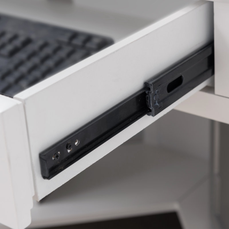 Moorton Corner Computer Desk Made with Solid Wood, White