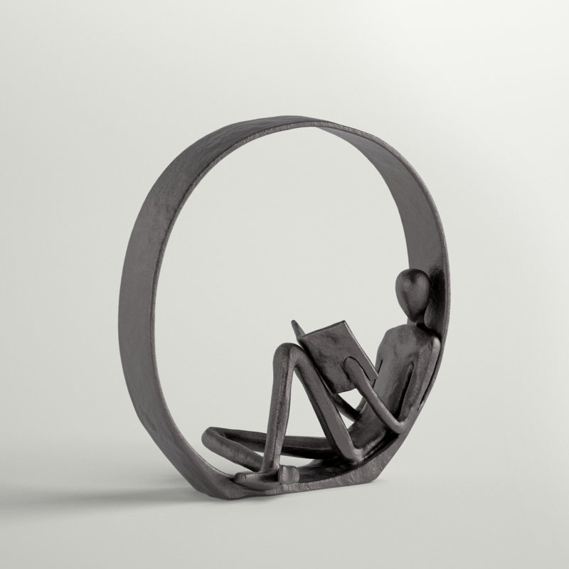 Krahn Encircled Reader Iron Figurine