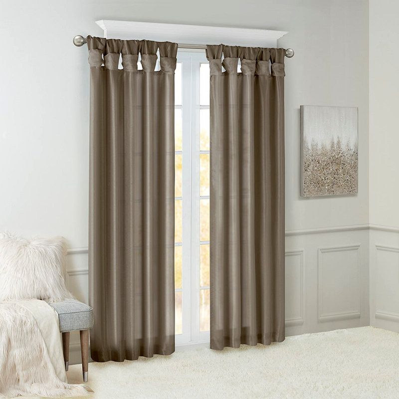 Panneau de rideau de fenêtre Twist, Étain, L 50,03 po x L 95,03 po
