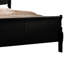 Élégant lit simple noir avec finition classique de 29 pouces de hauteur et de placage de bois-68809372