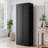 72" Black Metal Kitchen Pantry Cabinet With Doors