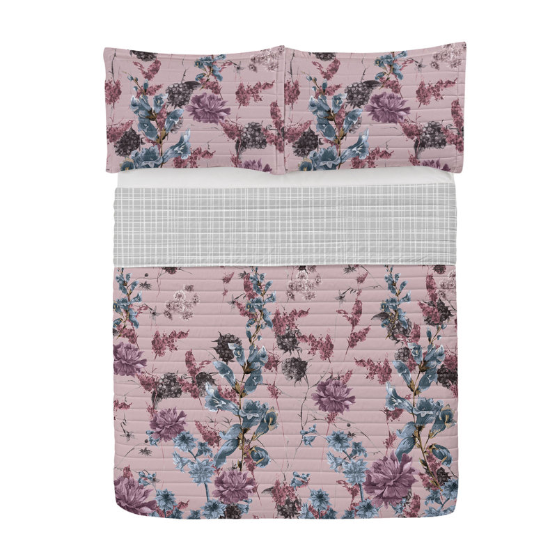 Ambesonne Microfiber Reversible 3 Piece Coverlet/Bedspread Set