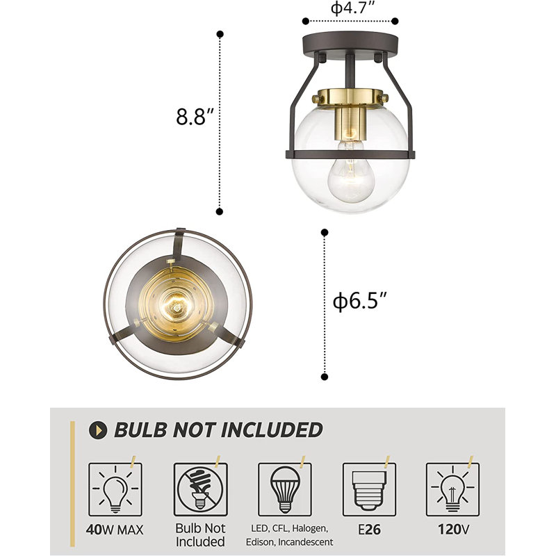 Naoimh Glass Semi Flush Mount