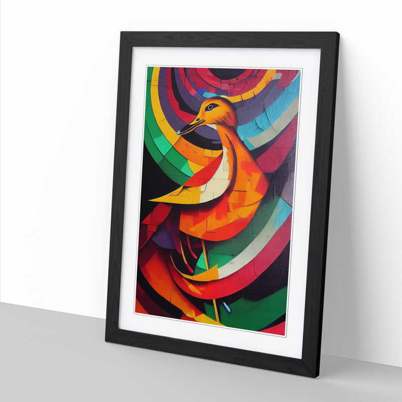 Goose Painting Street Art - Picture Frame Print, Black, 34cm H x 25cm W x 2cm D