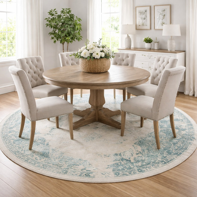 Tapis rond vert moderne 9X9