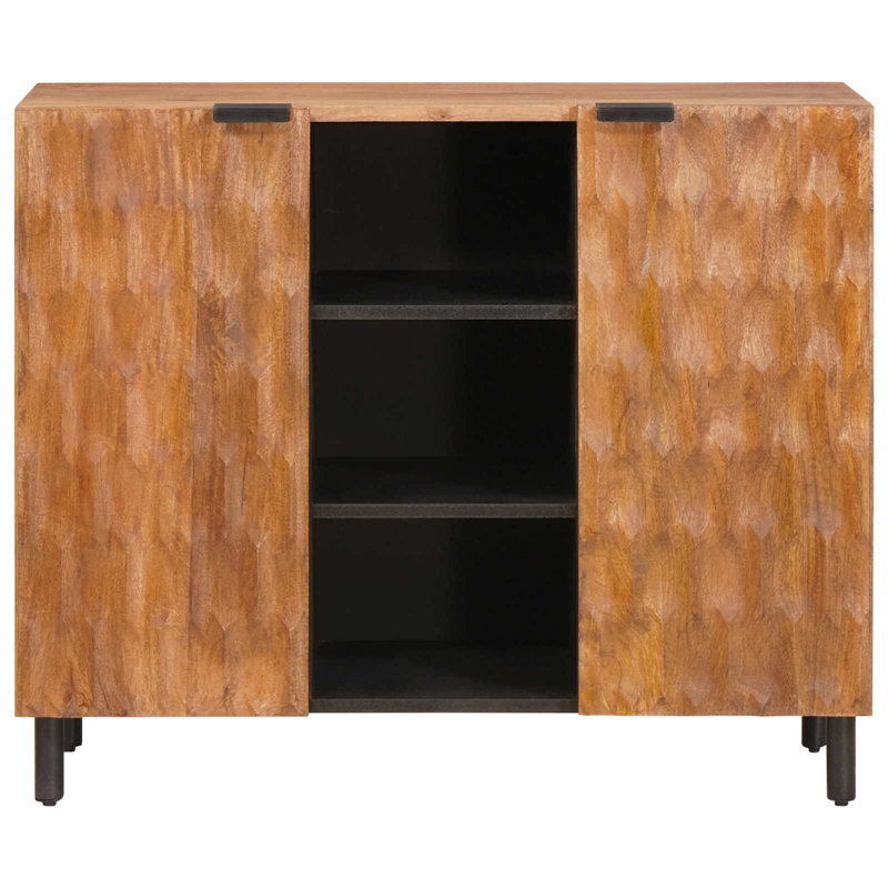 90cm Sideboard, Black/Acacia Brown 