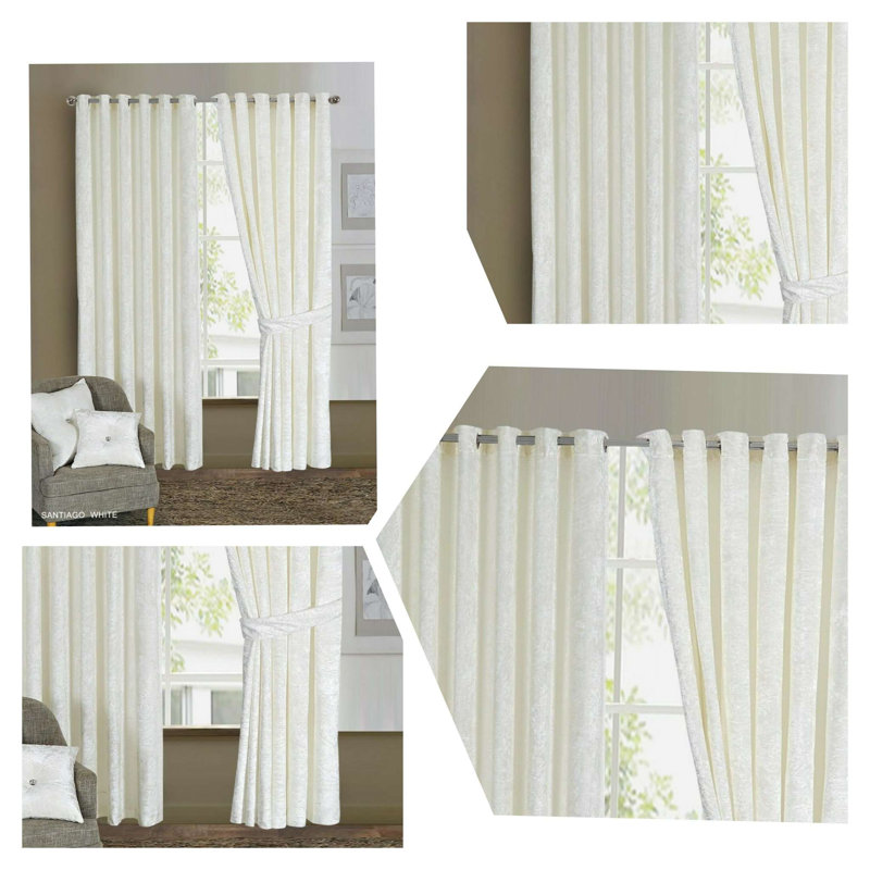 Magdeline Room Darkening Curtain Pair, 228cm W x 137cm D, White