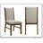 5pc Rectangular Dining Table Set with Handcrafted Solid Wood and Tufted Upholstered Chairs in Soft Neutral Fabric