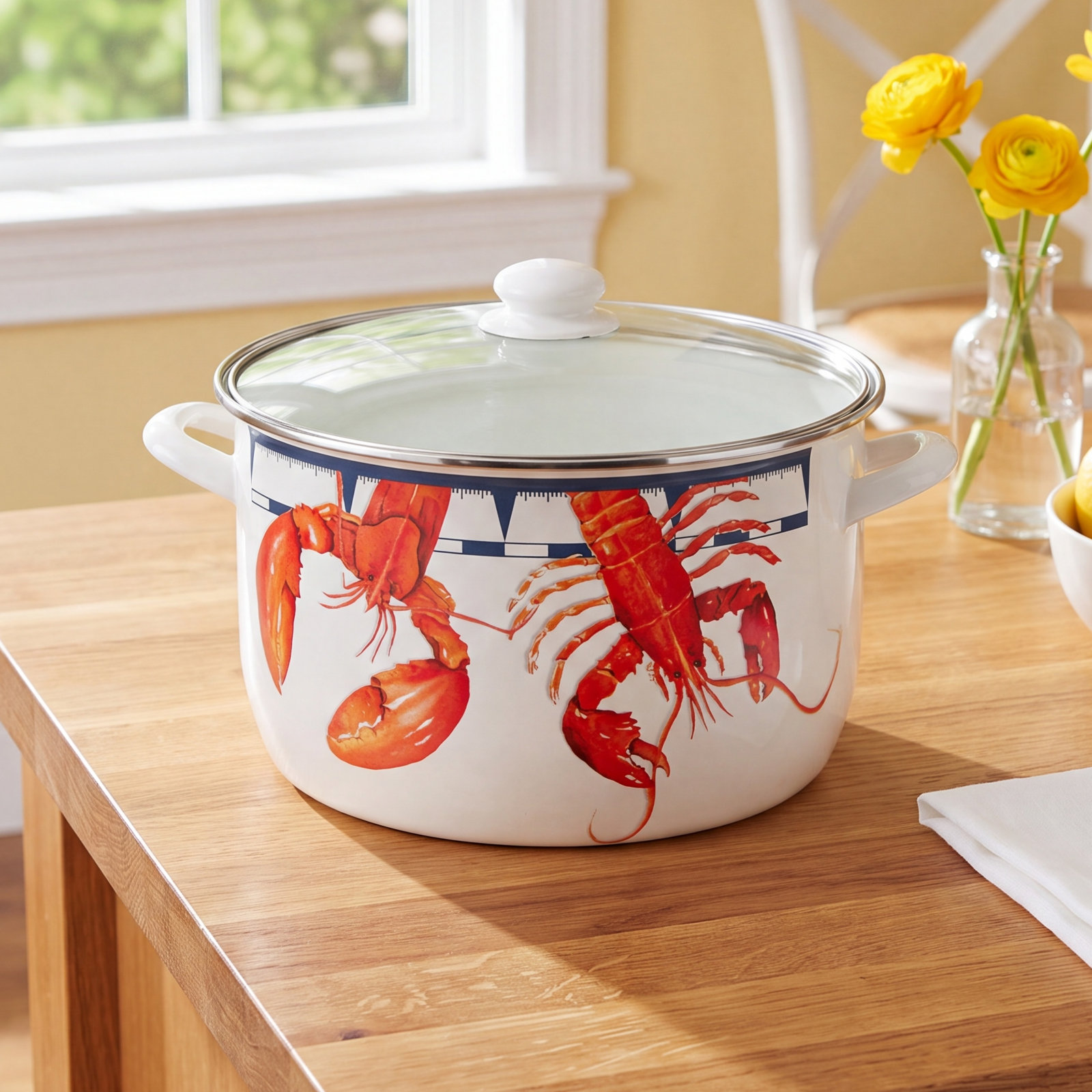 Golden Rabbit Lobster Enamel Stockpot