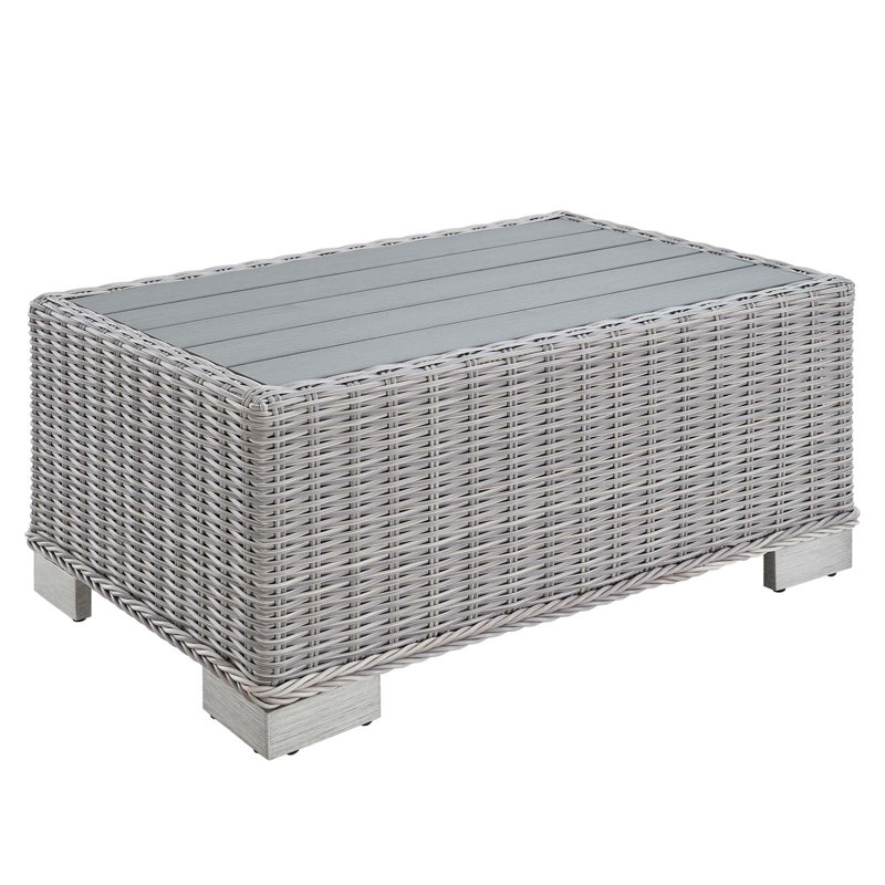 Conway 32" Light Gray Wicker Rattan Outdoor Coffee Table