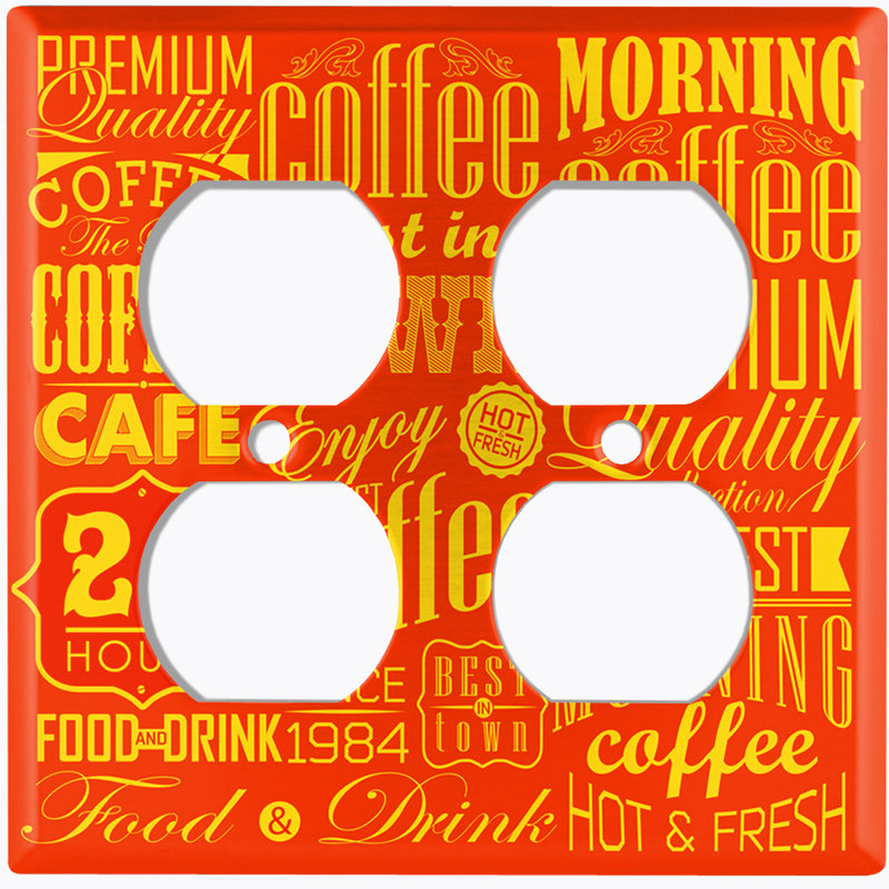Plaque murale 2 prises Diner Sign