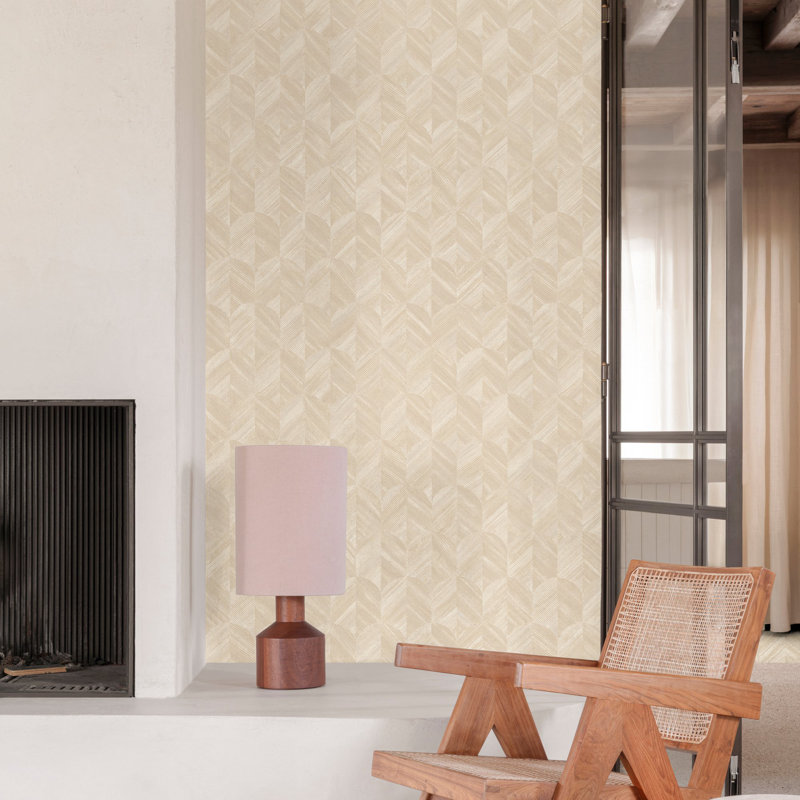 Surfaces Collection Geometric Prism Wallpaper Roll, Grey