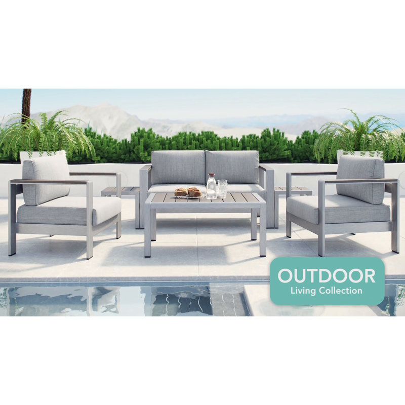 Shore Silver Gray Aluminum Mesh Adjustable Outdoor Chaise Lounger