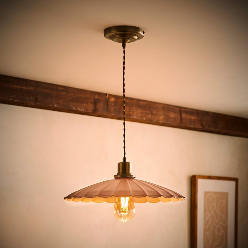 Alasia 1 - Light Satin Pendant, Dusky Pink, No