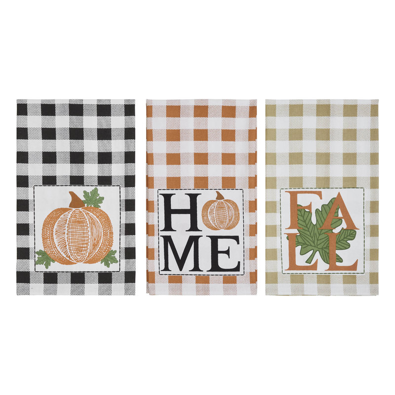 Annie Buffalo Check Multicolor Harvest Tea Towel Set of 3