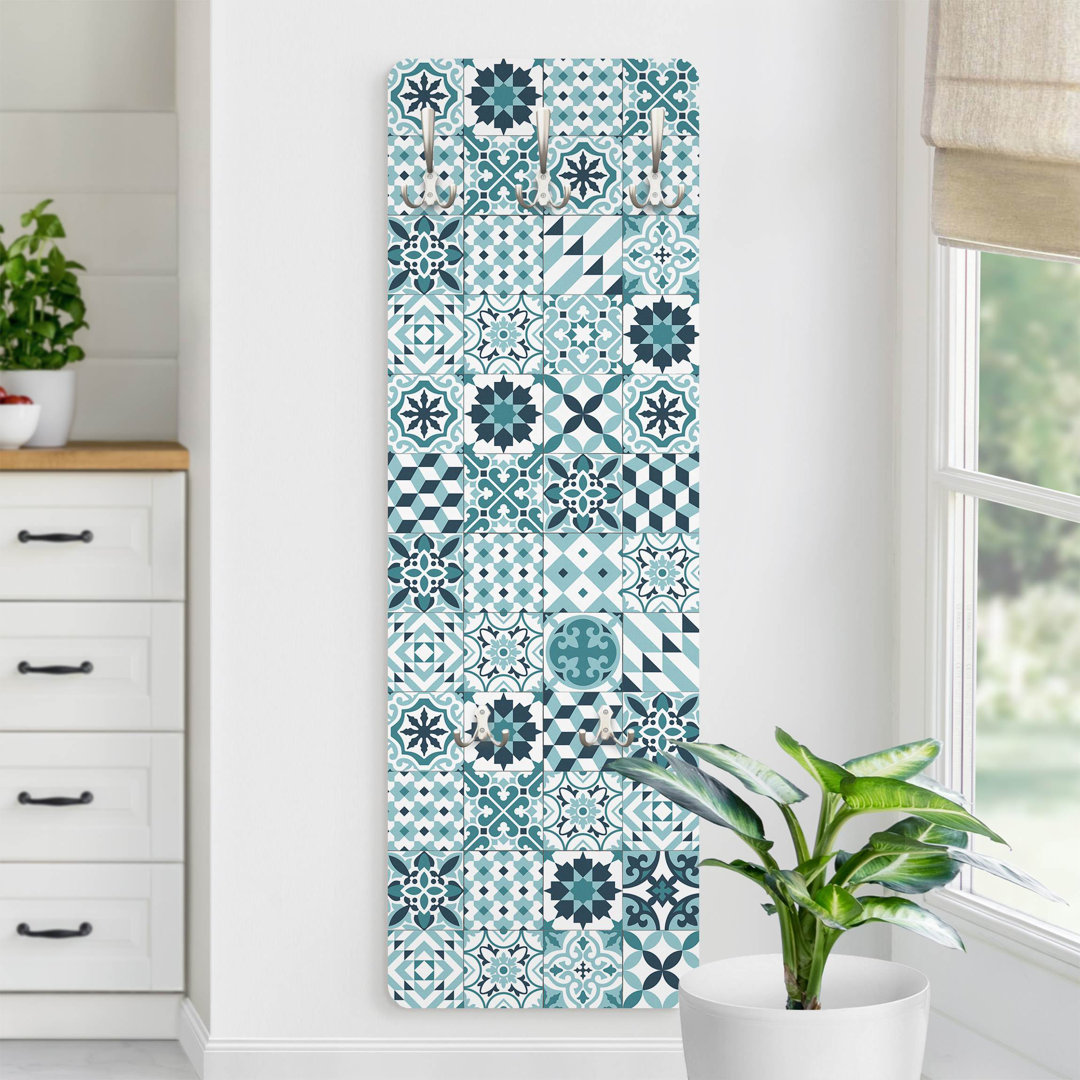 Geometric Tile Mix Wall Mounted Coat Rack