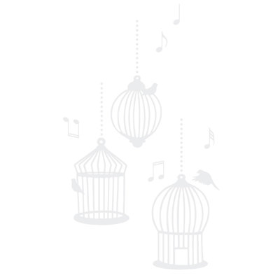 Décalcomanie murale cages d’oiseaux de chanson