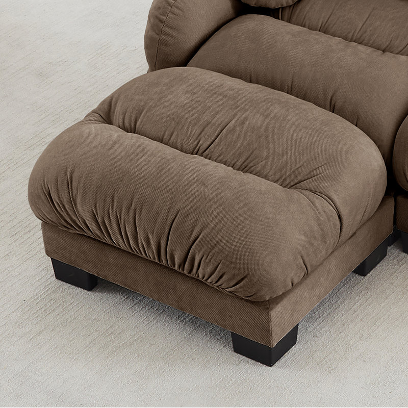 Repose-pieds en chenille pour salon, Brun