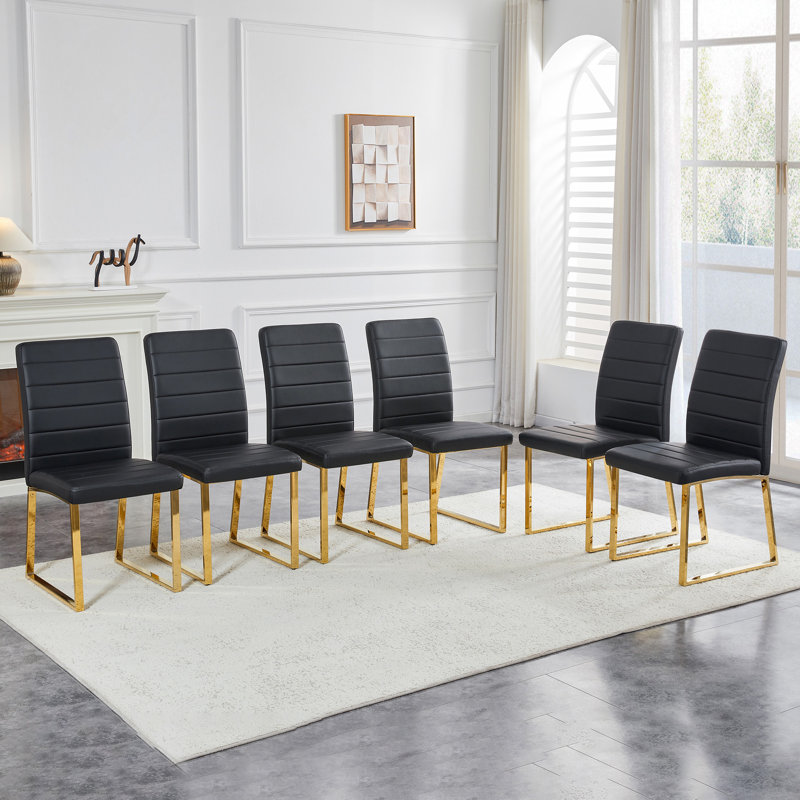 Ensemble de 6 chaises robustes: coussin de 2,1 po d'épaisseur, structure en fer, parfait pour la maison ou le bureau. Couleurs classiques, bon rapport qualité-prix
