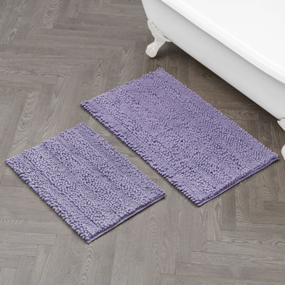 Laura Ashley Astor Chenille 2 Pieces Non-Slip Bath Mat