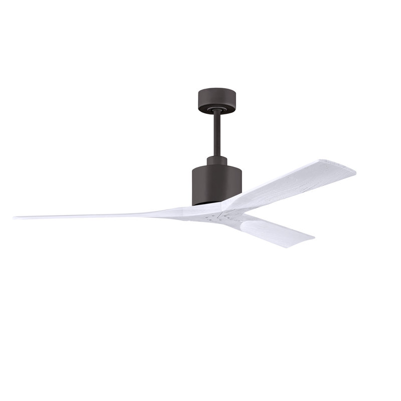 Nan Ceiling Fan In Textured Blades, Textured Bronze, Matte White, 60"