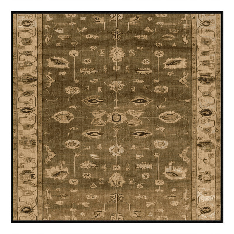 Tapis brun lavable à la machine, Carré 7 pi