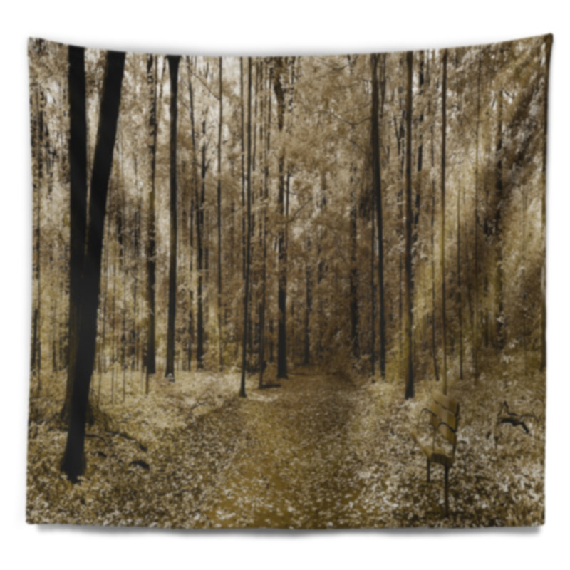 Tapisserie avec vue panoramique sur la forêt boisée, H 32 po x l 39 po