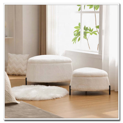 29.9"Wide 2 - Piece Upholstered Storage Ottoman Set