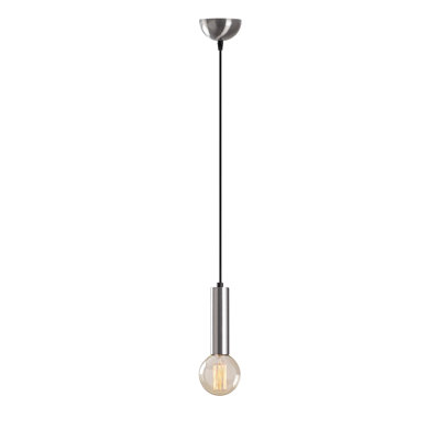 Lustre scandinave élégant, hauteur réglable, structure en métal argenté | 49,6 po x 49,6 po x 49,6 po, diamètre du capuchon: 1,6 po, plaque de base: 3,9 po | Douille E27, 40 W maximum | Éclairage élégant pour décoration intérieure moderne