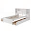 Lit de rangement blanc en bois avec grande tête de lit bibliothèque-109213865