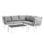 Ensemble de patio extérieur en aluminium 6 pièces Riverside par Modway-763645751-763645755