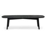 Abrey Elliptical Coffee Table With Wooden Base