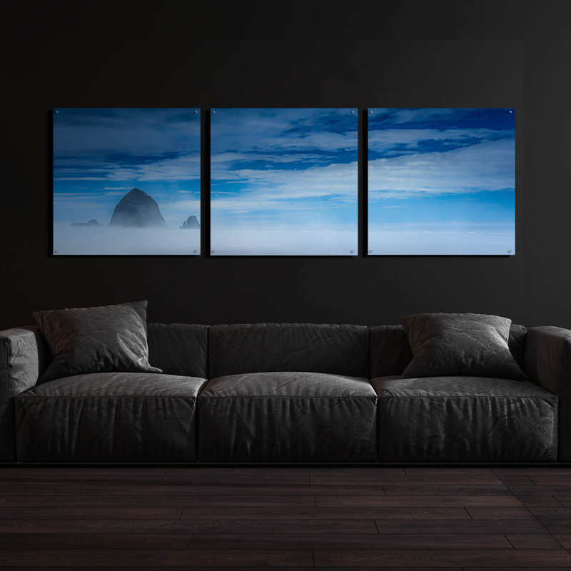 Art épique «Haystack Rock In The Mist» par Don Schwar «Haystack Rock In The Mist» par Don Schwartz, H 36 po x l 108 po