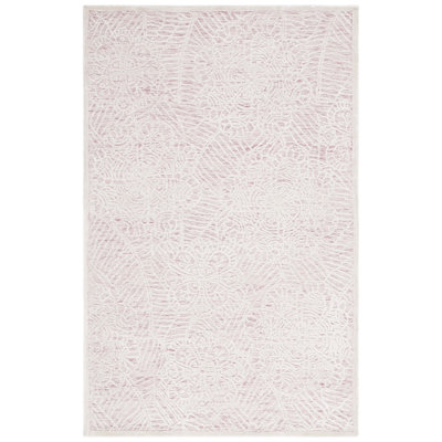 Giosue Hand Tufted Wool/Bamboo Silk/Cotton with Cotton Backing Floral Rug in Pink/Ivory